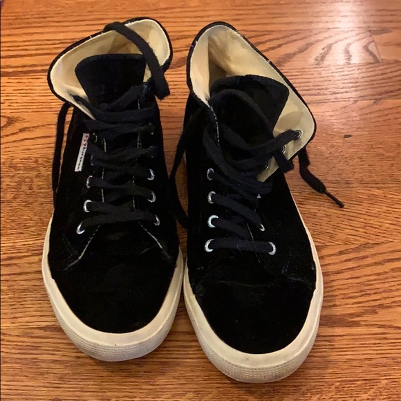 superga velvet high top sneakers